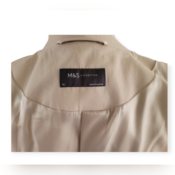 Marks & Spencer M&S Collection Double-Breasted Trench Coat in Sand,   US 14/UK18 - Picture 6 of 8